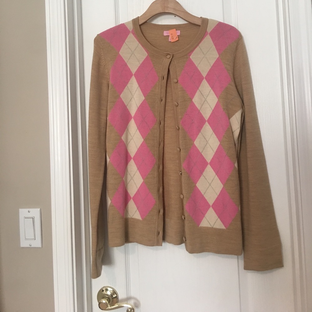 Lily Pulitzer Argyle Cardigan Sweater